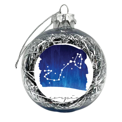 Scorpio Zodiac Constellation - xmas bauble by Toni Scott