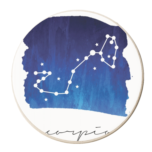 Scorpio Zodiac Constellation - personalised beer coaster by Toni Scott
