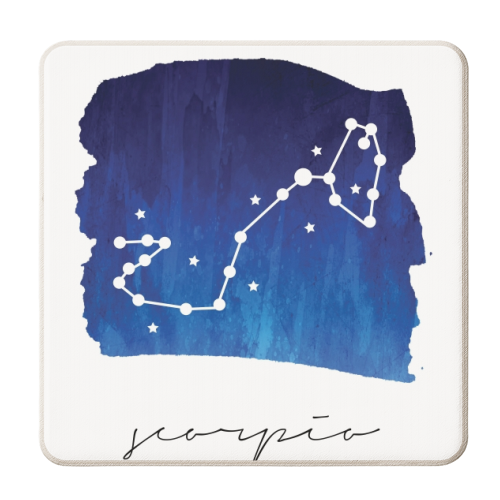 Scorpio Zodiac Constellation - personalised beer coaster by Toni Scott