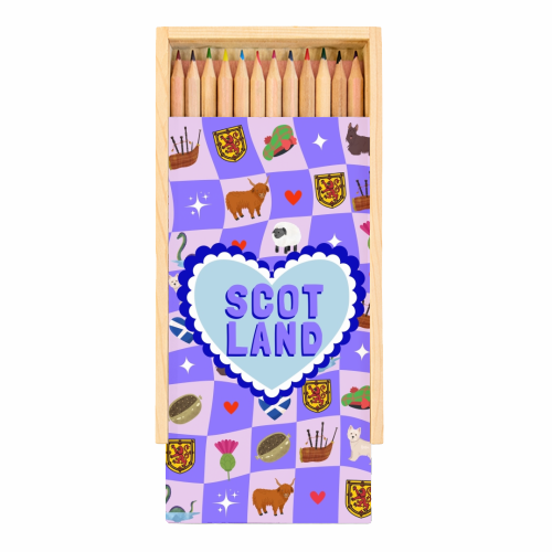 Scotland Heart - Coloured Pencils with Box by Lilly Rose