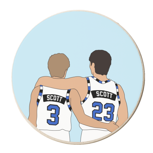 Scott brothers - personalised beer coaster by The Girl Next Draw