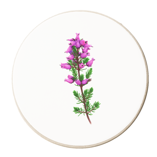 Scottish Bell Heather - personalised beer coaster by She Walks She Paints