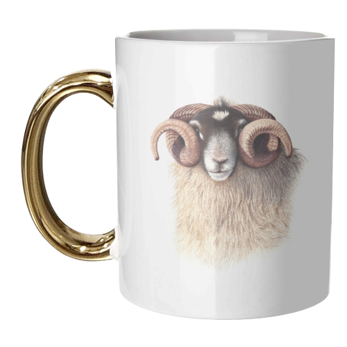 Scottish Blackface Sheep - unique mug by She Walks She Paints