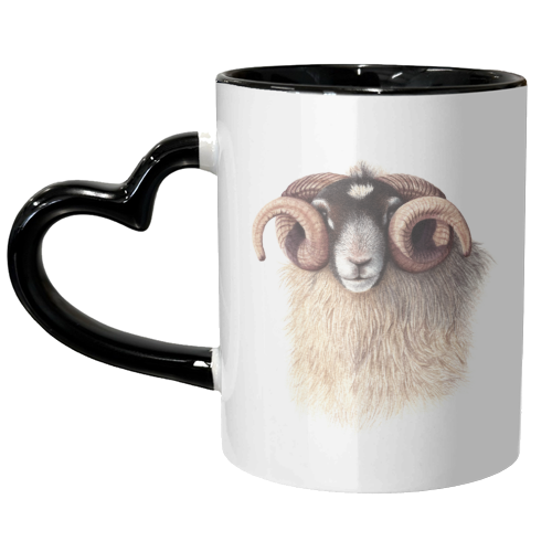Scottish Blackface Sheep - unique mug by She Walks She Paints