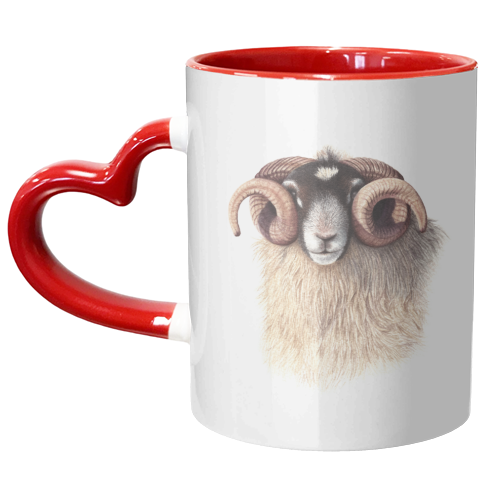 Scottish Blackface Sheep - unique mug by She Walks She Paints