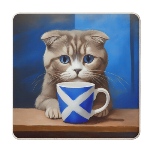 Scottish Fold Cat - personalised beer coaster by AP