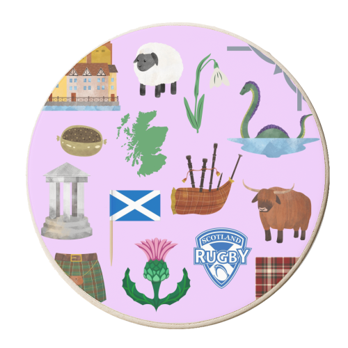 Scottish icons - personalised beer coaster by Lilly Rose
