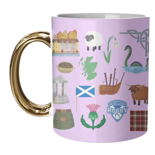 Scottish icons - unique mug by Lilly Rose