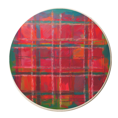 Scottish Original Red Tartan - personalised beer coaster by AP
