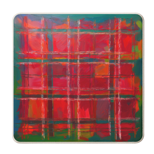 Scottish Original Red Tartan - personalised beer coaster by AP