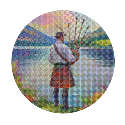 Scottish Piper - Circle Sticker by AP