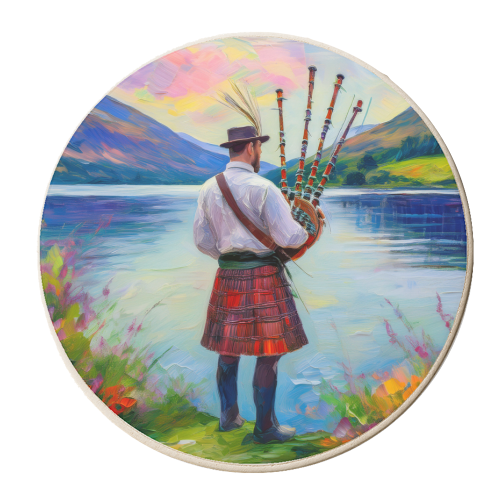 Scottish Piper - personalised beer coaster by AP