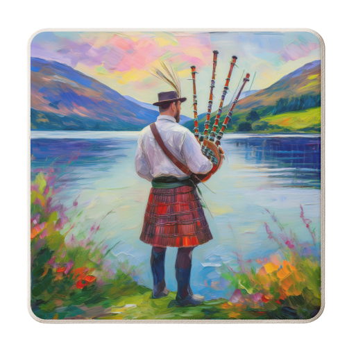 Scottish Piper - personalised beer coaster by AP