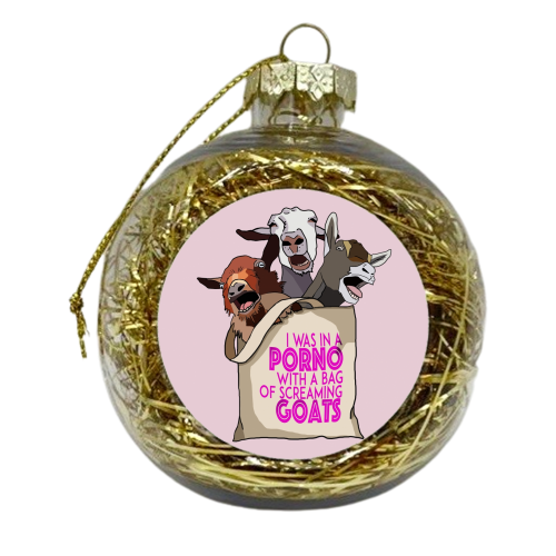 Screaming Goats - xmas bauble by Hannah Hill