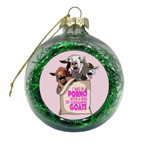 Screaming Goats - xmas bauble by Hannah Hill