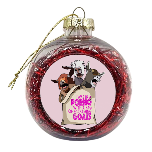 Screaming Goats - xmas bauble by Hannah Hill