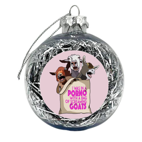 Screaming Goats - xmas bauble by Hannah Hill