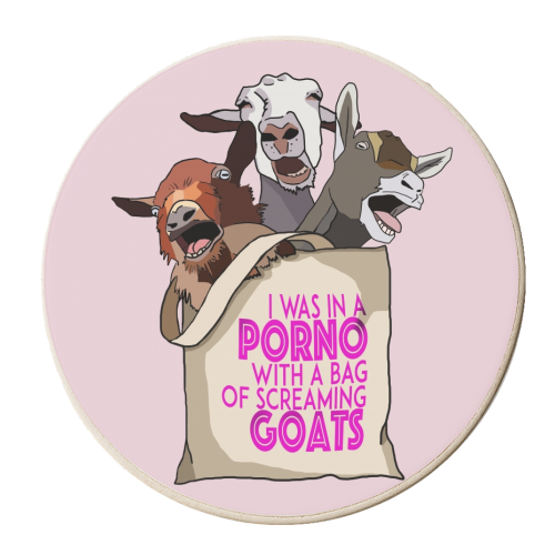 Screaming Goats - personalised beer coaster by Hannah Hill