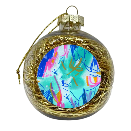 Scribble Aqua - xmas bauble by Paige Cavill