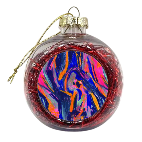 Scribble Blue - xmas bauble by Paige Cavill