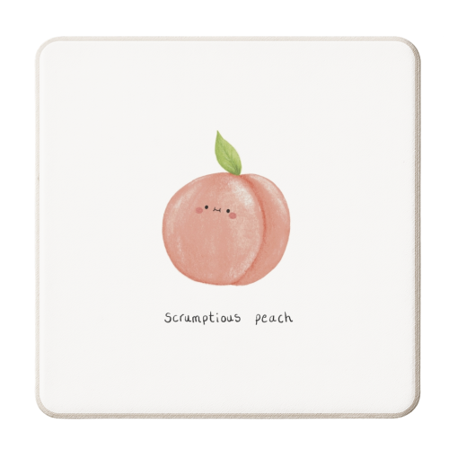 Scrumptious Peach - personalised beer coaster by Ellie Bednall