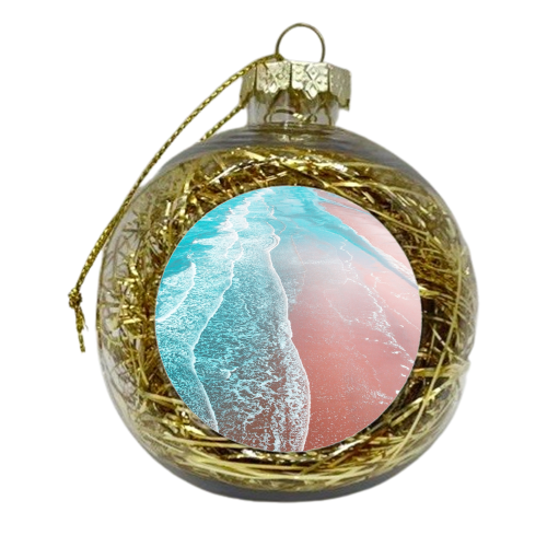 Sea Blue and Rose Gold - xmas bauble by Uma Prabhakar Gokhale