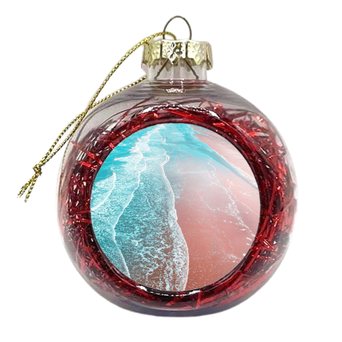 Sea Blue and Rose Gold - xmas bauble by Uma Prabhakar Gokhale
