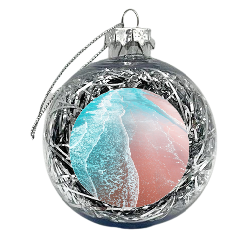 Sea Blue and Rose Gold - xmas bauble by Uma Prabhakar Gokhale