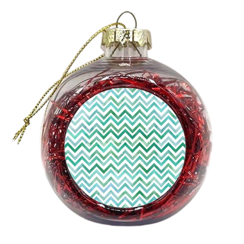 Sea Chevron - xmas bauble by Natasha Troy