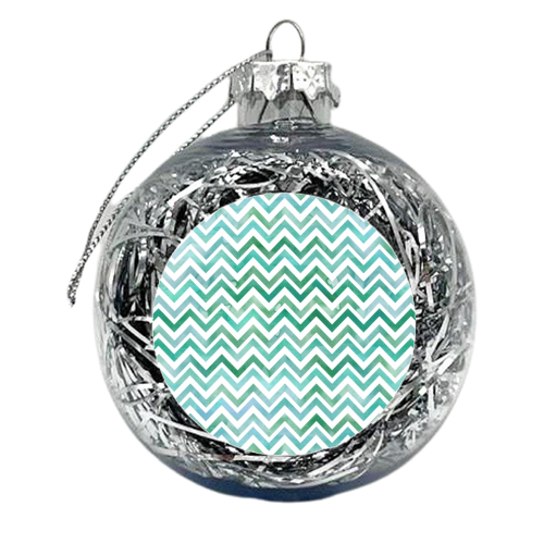Sea Chevron - xmas bauble by Natasha Troy