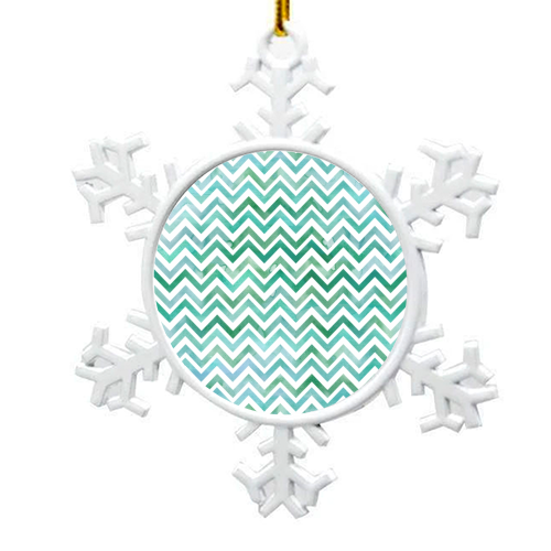 Sea Chevron - snowflake decoration by Natasha Troy