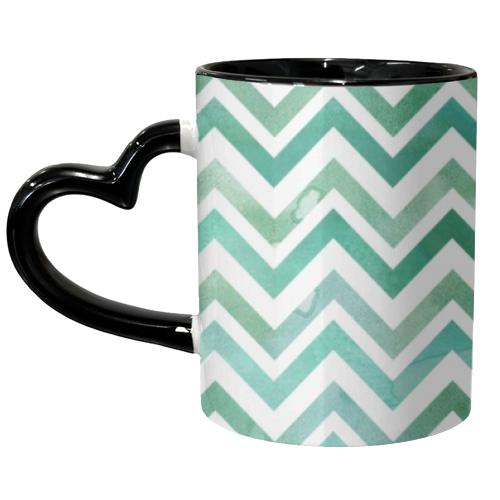 Sea Chevron - unique mug by Natasha Troy