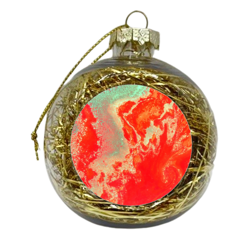 Sea Green + Coral - xmas bauble by Uma Prabhakar Gokhale