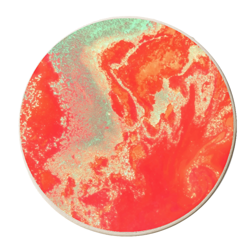 Sea Green + Coral - personalised beer coaster by Uma Prabhakar Gokhale