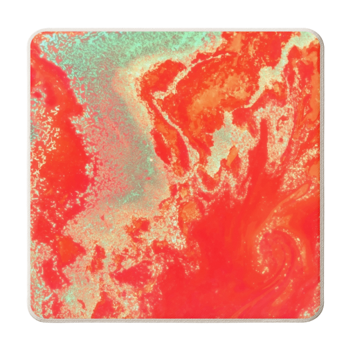 Sea Green + Coral - personalised beer coaster by Uma Prabhakar Gokhale