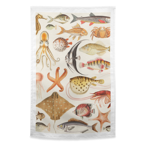 Sea Life Collection - funny tea towel by Gal Design