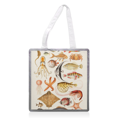 Sea Life Collection - printed canvas tote bag by Gal Design