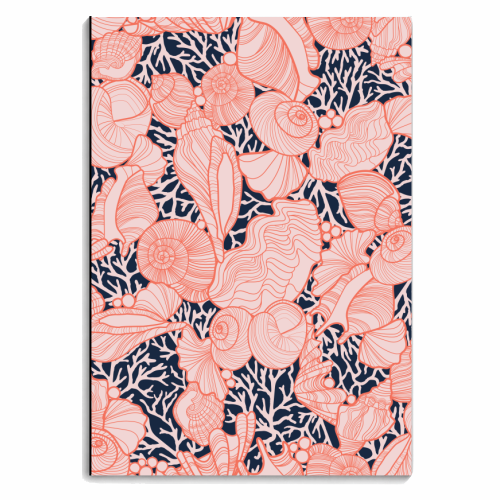 Sea Life Shell and Coral Pattern - personalised A4, A5, A6 notebook by Dizzywonders