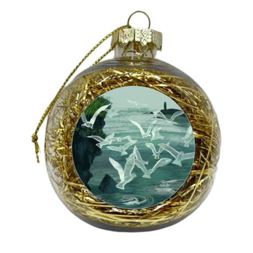 SeaGulls - xmas bauble by Louise Hubbard