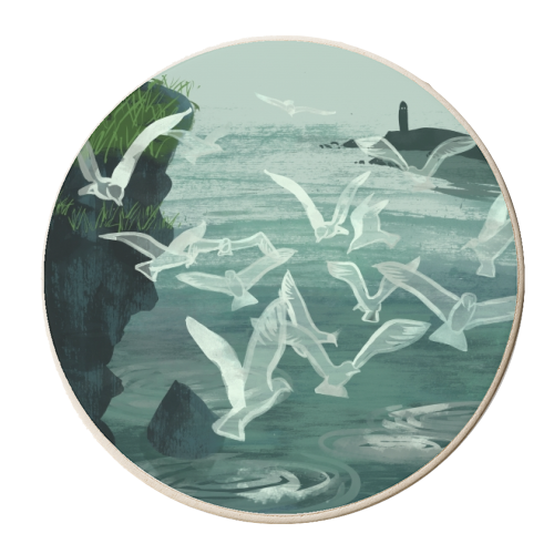 SeaGulls - personalised beer coaster by Louise Hubbard