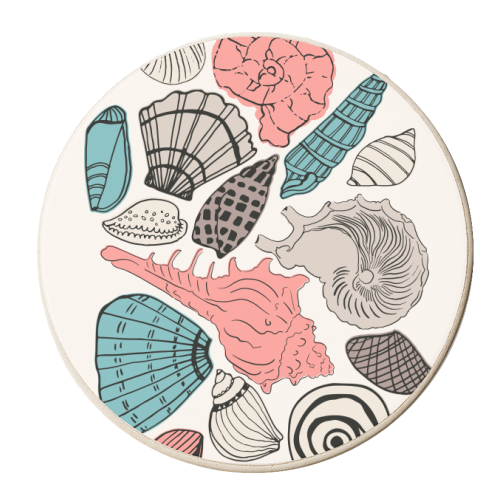 Seashells - personalised beer coaster by Michelle Walker