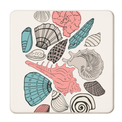 Seashells - personalised beer coaster by Michelle Walker