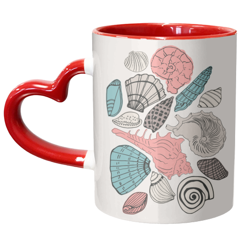 Seashells - unique mug by Michelle Walker