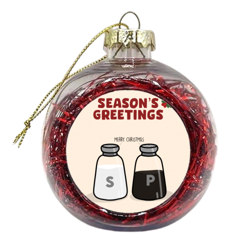Season's Greetings - xmas bauble by Pink and Pip