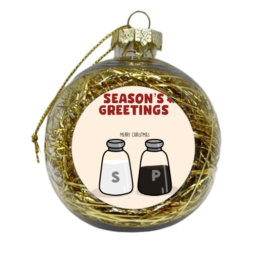 Season's Greetings - xmas bauble by Pink and Pip