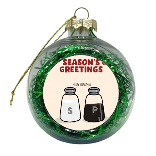 Season's Greetings - xmas bauble by Pink and Pip