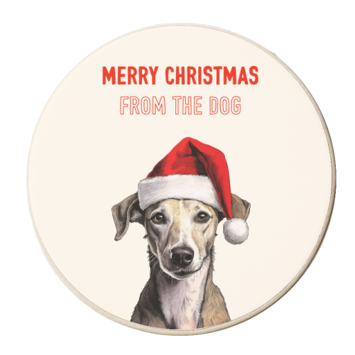 Seasons Greetings From The Whippet - personalised beer coaster by Adam Regester