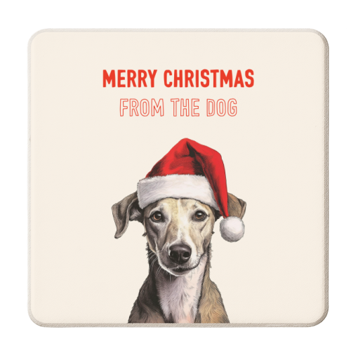 Seasons Greetings From The Whippet - personalised beer coaster by Adam Regester