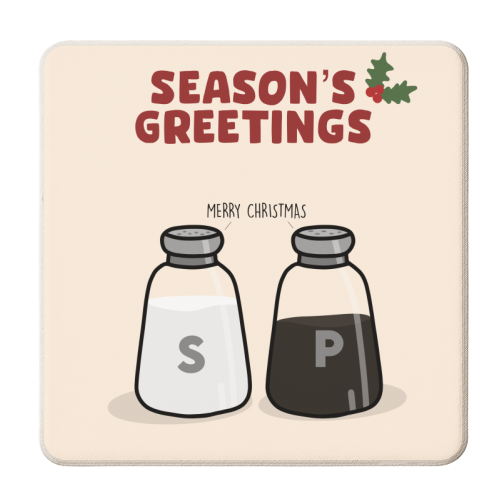 Season's Greetings - personalised beer coaster by Pink and Pip