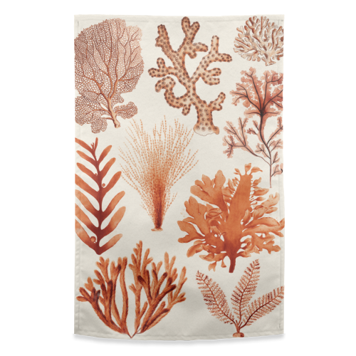 Seaweed & Corals Collection - funny tea towel by Gal Design